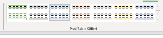PivotTable Stilleri Tasarım
