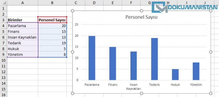 Excel Çubuk Grafik Birimi Öğeleri Anlatımı