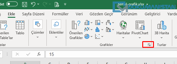 Excel Tüm Grafikler Seçimi