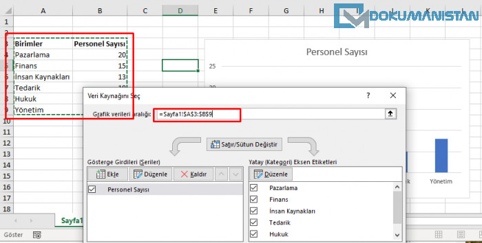 Excel Grafik Veri Aralığı