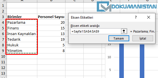 Excel Grafik Yatay Eksen Etiketleri