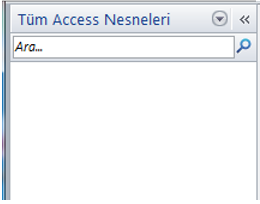 Tüm Access Nesneleri
