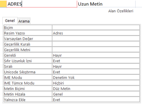 Not Metin Türü Özellikleri