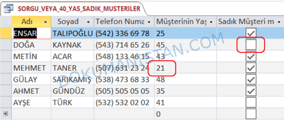 Beşinci Sorgu Örneği