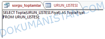 Access SQL Kodları
