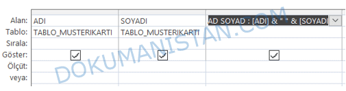 Ad Soyad Birleştirme Formül Yazımı