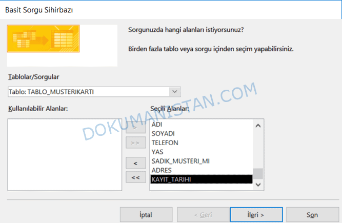 Basit Sorgu Sihirbazı