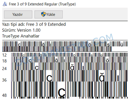 Free 3 of 9 Extended Regular Font