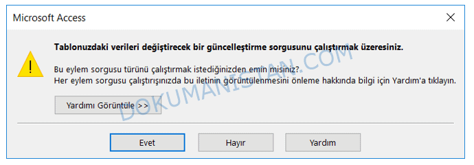 Güncellem Onay Ekranı