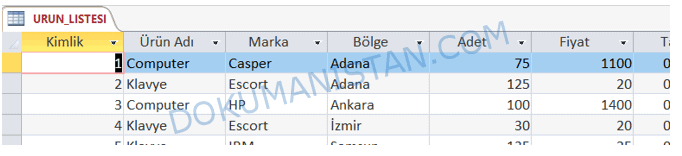 Güncelleme Verisi Kontrol Tablo