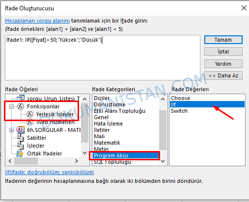 IIF İşlemi İfade Oluşturucu