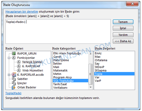 İfade Oluşturucusu SQL Topluluğu