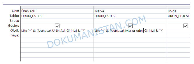İki Ölçütlü Like Parametre Girişi