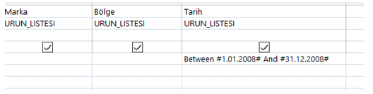 İki Tarih Sorgu Tasarım Formülü