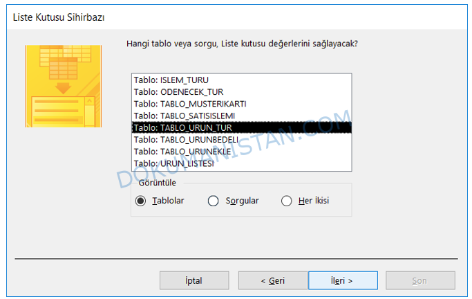 Liste Kutusu Sihirbazı
