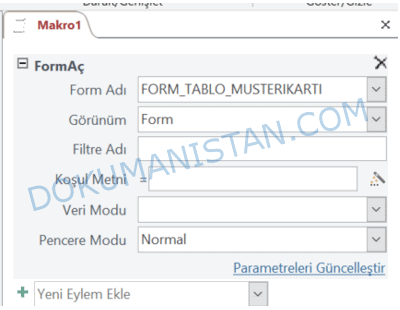 Makro Form Aç Detay