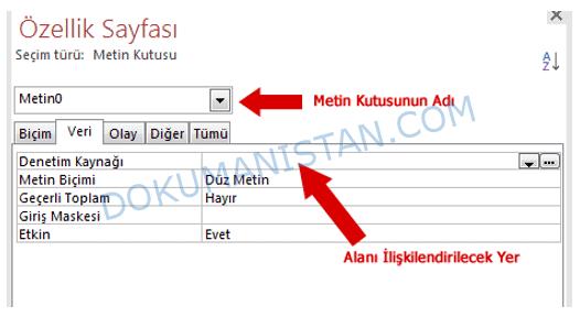 Özellik Sayfası Denetim Kaynağı Belirleme