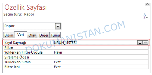 Özellik Sayfası - Kayıt Kaynağı