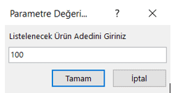Parametre Değeri 100
