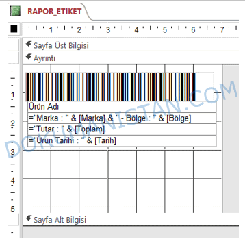 Rapor Barkod Etiket Font Değişimi