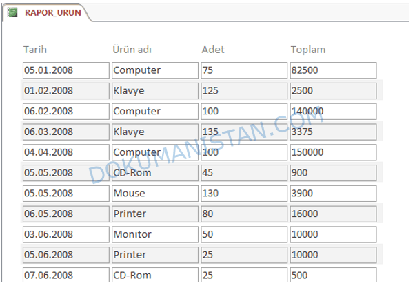 Rapor Boşlukları Temizlenmiş Son Hali