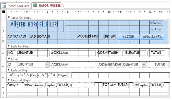 Rapor Müşteri Makro Atama