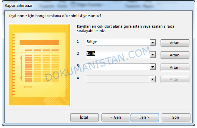 Sihirbaz Sıralama Seçimi