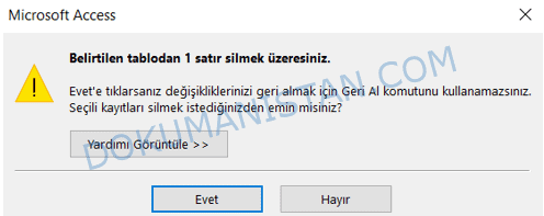 Silme Onay Mesajı