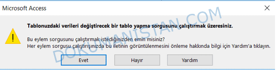 Sorgu Çalıştırmadan Önce