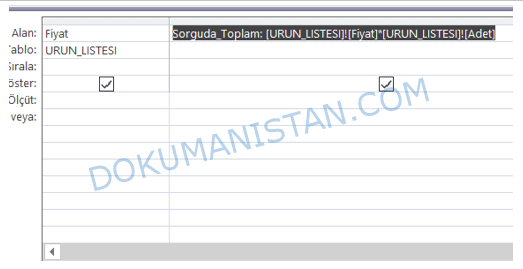 Sorgu Hesaplama İşlemi