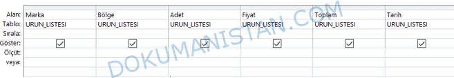 Sorgu Tasarımı Detayı