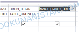 Sorguda İfade Oluşturucu Sonucu Görünümü