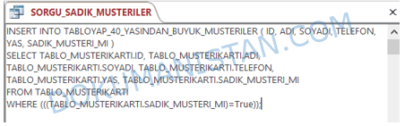 SQL Görünümü