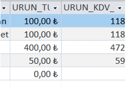 Tablo Görünüm