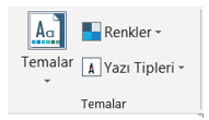 Tasarım Sekmesi Temalar Renkler Yazı Tipleri