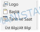 Tasarım Sekmesi Üst Bilgi Alt Bilgi